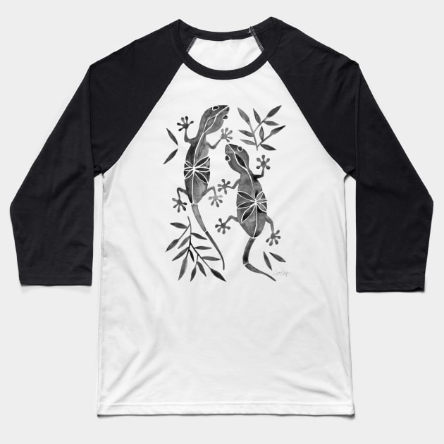 gecko black Baseball T-Shirt by CatCoq